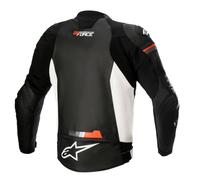 Alpinestars GP Force Giacca in pelle per moto, nero-bianco-rosso, taglia 54