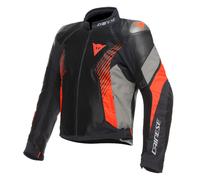 Giacca moto pelle Dainese SUPER RIDER 2 ABSOLUTESHELL™ Nero Grigio Rosso fluo