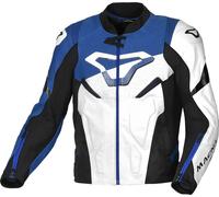 Giacca moto pelle Macna Pointer Bianco Blu Nero 56