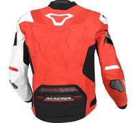 Giacca moto pelle Macna Pointer Bianco Rosso Nero 50