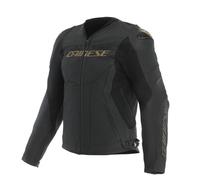 Motorcycle Jacket Leather Man Dainese Racing 5 Black/Gold Taglia:58