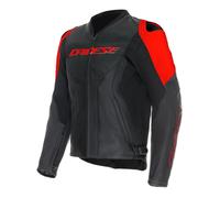 Dainese Racing 5, giacca in pelle traforata 52 male Nero/Rosso Fluo