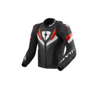Revit Quantum 3 Pro giacca in pelle da moto traforata, nero/rosso neon, Taglia 54