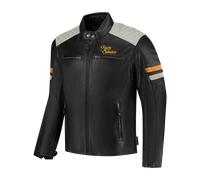 Rusty Stitches Jari V2, giacca in pelle L male Nero/Grigio Chiaro/Oro