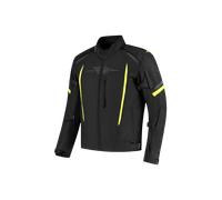Rusty Stitches Pete impermeabile Giacca tessile moto, nero-giallo, taglia XL per maschi