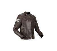 Segura Romeo, giacca di pelle impermeabile S male Marrone Scuro/Bianco