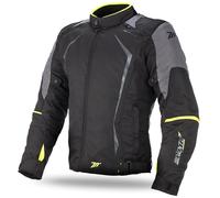 Giacca moto SEVENTY DEGREES SD-JR47 nero-grigio-giallo fluo 3XL