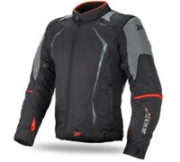 Giacca moto SEVENTY DEGREES SD-JR47 nero-grigio-rosso 4XL
