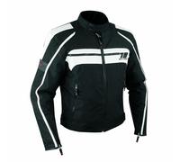 Giacca Moto Sport Custom Impermeabile Sfoderabile Tessuto Inserti Pelle Bianco