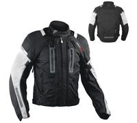 Motorcycle Jacket CE Armored Motorbike Textile Warterproof 4 layer Black-Grey S