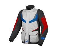 Giacca moto touring Macna Rancher Grigio chiaro Bu Rosso