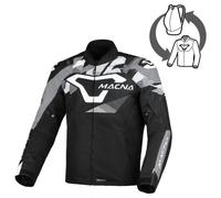 Macna Admyre Giacca tessile da motocicletta impermeabile, nero-bianco, taglia XL per maschi
