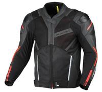 Macna Giacca da moto Galvic pelle/tessuto traforata Nero/Rosso Taglia 58 Uomo