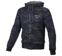 Macna Nuclone Felpa con cappuccio con zip del motociclo, nero/mimetismo, Taglia XL