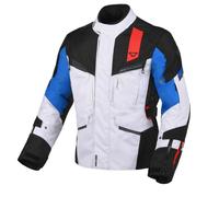 Macna Giacca moto tessile Zastro impermeabile Nero-Grigio-Blu Taglia 3XL per maschi