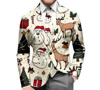 Giacca natalizia da uomo, casual, slim fit, casual, da uomo, con risvolto, multicolore, con un bottone, vestibilità normale, cappotti sportivi, giacche per ballo, feste, cene, alla moda, 01-bianco, L