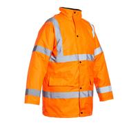 Giacca Nera Hi Vis Lunga Con Fodera In Pile E Trapuntata Alta Visibilità Calda