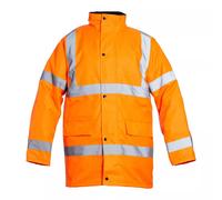 Giacca Nera Hi Vis Lunga Con Fodera In Pile E Trapuntata Alta Visibilità Calda