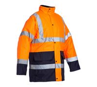 Giacca Nera Hi Vis Lunga Con Fodera In Pile E Trapuntata Alta Visibilità Calda