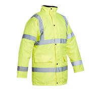 Giacca Nera Hi Vis Lunga Con Fodera In Pile E Trapuntata Alta Visibilità Calda