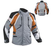 Giacca Offroad Moto Impermeabile Tessuto Protezioni CE Prese Aria Arancione