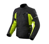 Revit Outback 5 H2O Giacca tessile da motocicletta impermeabile, nero/giallo neon, Taglia 4XL
