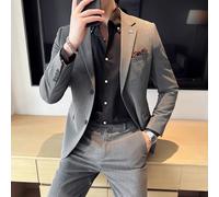 (Giacca + pantaloni) Boutique di marca di fascia alta Tinta unita Uomo Casual Business Office Suit Sposo Abito da sposa Pantaloni blazer da festa