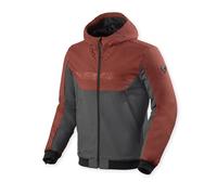 Revit Parabolica 2 Felpa con cappuccio e zip da moto, Rosso/Grigio, Taglia S