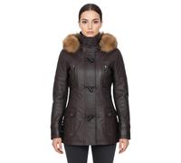 Giacca Parka In Pelle Trapuntata Marrone Da Donna - Bruxelles
