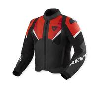 Revit Automate giacca in pelle da moto traforata, nero/rosso neon, Taglia 46