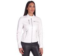 Giacca Pelle Bianca Donna Biker Giubbotto Vera Pelle Made in Italy Giulia
