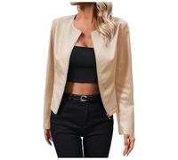 Giacca Pelle Donna Giacca Di Pelle Donna Di Oversize Giacchino Corto Giubbino In Rossa Primavera Giubbini Primaverili Giubbotto Primaverile Giacche Estive Invernale Autunnali Leggera Beige Giacchetta