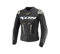 Ixon Vortex 3 Giacca di pelle moto da donna, nero-bianco-oro, taglia XS per donne