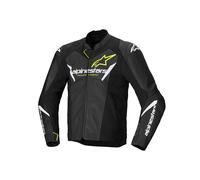 Alpinestars Faster V3 Airflow, giacca in pelle 58 male Nero/Bianco/Giallo Fluo