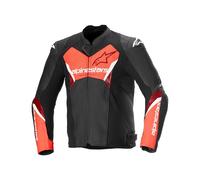 Alpinestars Faster V3 Airflow Giacca in pelle / tessuto da moto traforata, nero-rosso, taglia 52 per maschi