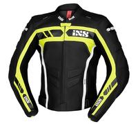 giacca pelle ixs ld rs-600 1.0 - nero / giallo / bianco T 58