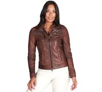 Giacca Pelle Naturale Marrone Donna Biker Vera Pelle Made in Italy GIULIA
