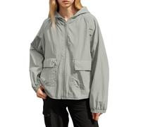 Giacca Per La Pioggia Donna Giacca Con Cappuccio Resistente Alle Rughe Leggera Trench Da Pioggia Traspirante Sportivo a Vento Poncho Antipioggia Antivento Per Campeggio Escursionismo 2025