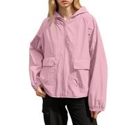 Giacca Per La Pioggia Donna Giacca Con Cappuccio Resistente Alle Rughe Leggera Trench Da Pioggia Traspirante Sportivo a Vento Poncho Antipioggia Antivento Per Campeggio Escursionismo 2025