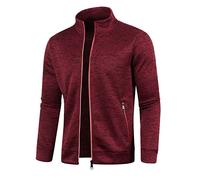 Giacca per le mezze stagioni, da uomo, senza cappuccio, per il tempo libero, oversize, da uomo, con colletto alto, slim fit, leggera, sottile, per il tempo libero, per le mezze stagioni, Vino, XL