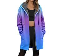 Giacca Pile Donna Cappuccio, Cappotto Invernale Da Donna Elegante Con Zip E Cappuccio Cappotto Cerniera Caldo Parka Casuale Sciolto Giacche a Vento Cappotti Di Peluche Outerwear Per Il Tempo Libero