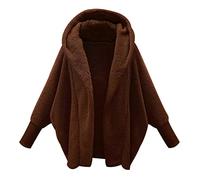 Giacca Pile Donna con Cappuccio Teddy Cappotto Donna Giacca Felpa Giubbini Termica Felpata Sherpa Donna Fleece Jacket Giubbotto Peloso Giacche Pile Felpate Teddy Giacca Orsetto Pelosa Donna caffè L