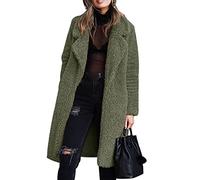 Giacca Pile Donna Teddy Cappotto Lungo Donna Giacca Termica Felpata Sherpa Donna Fleece Jacket Invernale Giubbotto Peloso Felpato Giacche Pile Felpate Teddy Donna Giacca Orsetto Pelosa Donna Verde XL