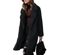Giacca Pile Donna Teddy Cappotto Lungo Donna Giacca Termica Felpata Sherpa Donna Fleece Jacket Invernale Giubbotto Peloso Felpato Giacche Pile Felpate Teddy Donna Giacca Orsetto Pelosa Donna Nero XXL