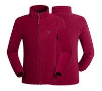 Giacca Pile Uomo, Giacche da Uomo Autunno e Inverno Cappotto Maglione in Pile Sottile Giacca Casual con Collo e Cerniera Lampo Tinta Unita (Red, XXL)