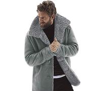 Giacca Pile Uomo Trekking, Giacche Jacket Men's Coat Faux Wool Winter Lamb Sheepskin Foderato Caldo Men's Coats & Jackets (Grey, M)