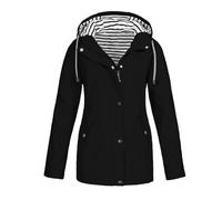 Giacca Pioggia da Donna Tasche Giacche di Impermeabile Zip Softshell Traspirante Antivento Resistente Alle Rughe Trekking Cappuccio parka antipioggia per All'aperto Campeggio