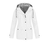 Giacca Pioggia da Donna Tasche,Giubbino Viaggi Versatili Leggere Casual Con Cappuccio Softshell Jacket Trench Antipioggia Leggera mezza stagione per All'aperto Campeggio Trekking