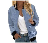 Giacca Primaverile da Donna- Giubbottino Bomber Elegante Bomber Casual Zip Up Solido Cappotto Antivento Giacca Outwear Giacca a Vento con Tasche Giacca da Aviatore Giacca per Il Tempo Libero Giacche