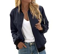 Giacca Primaverile Donna,Antivento Outwear College Blouson Giubbotto Moto Leggere Casual per Donna Maniche Lunghe Bomber Jacket Cappotto da Coppia Il Tempo Libero
